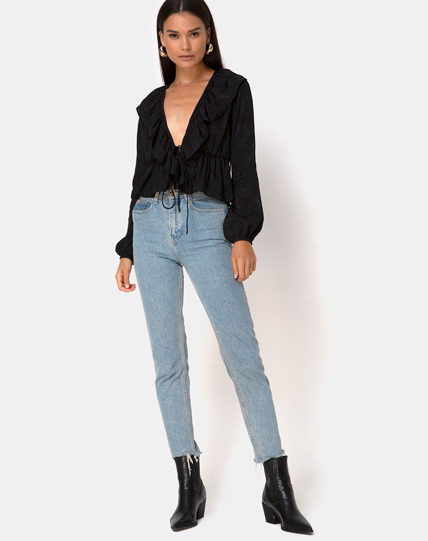 Diar Top in Satin Rose Black sold by Motel Rocks product image thumbnail 3