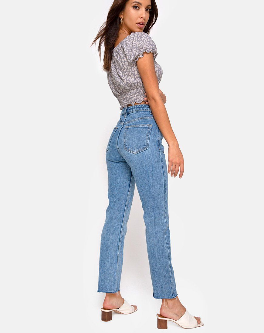 Lanfy Top in Leopard Daze Grey sold by Motel Rocks product image thumbnail 4