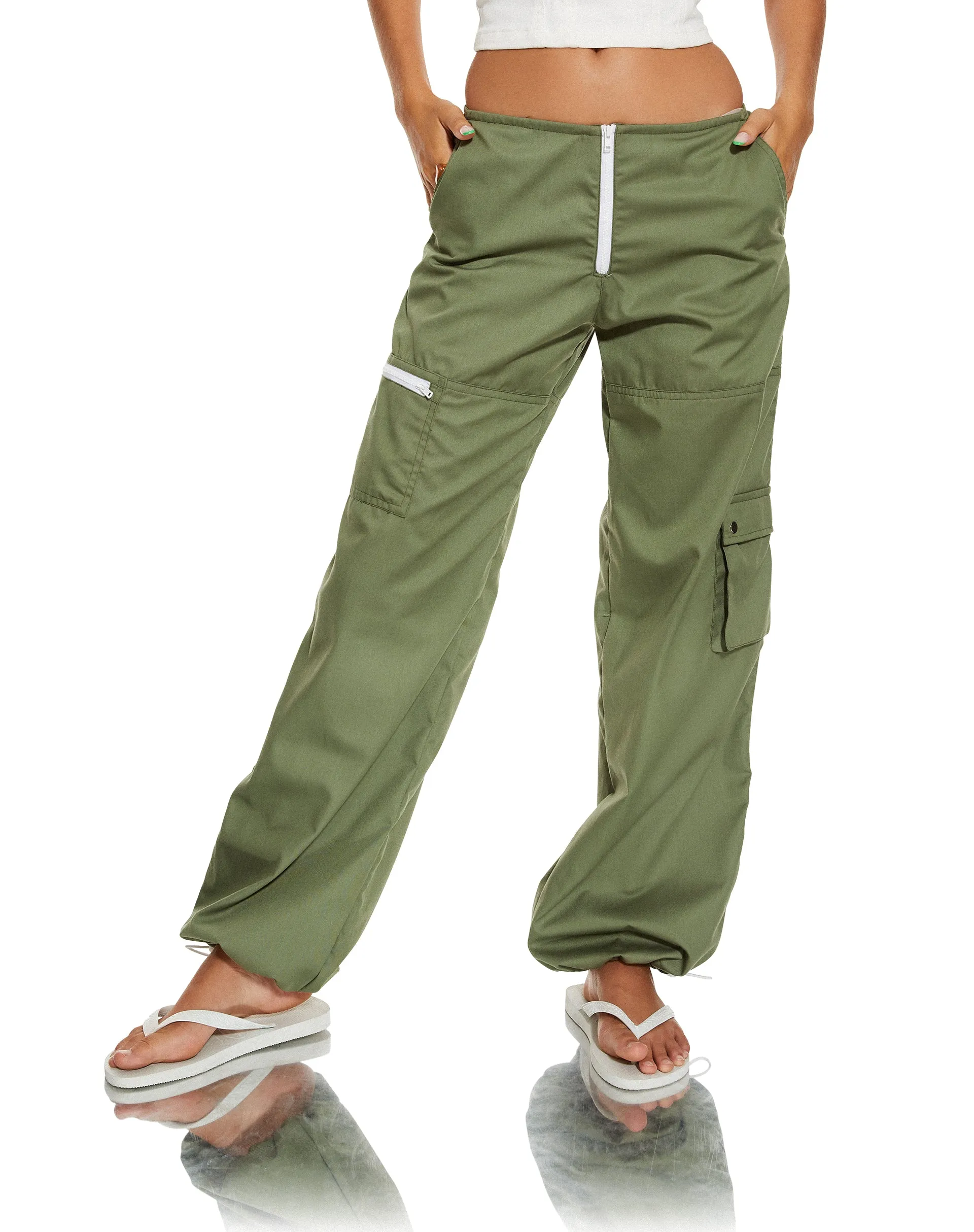 MOTEL X BARBARA Xander Cargo Trouser in Cotton Drill Olive sold by Motel Rocks product image thumbnail 3