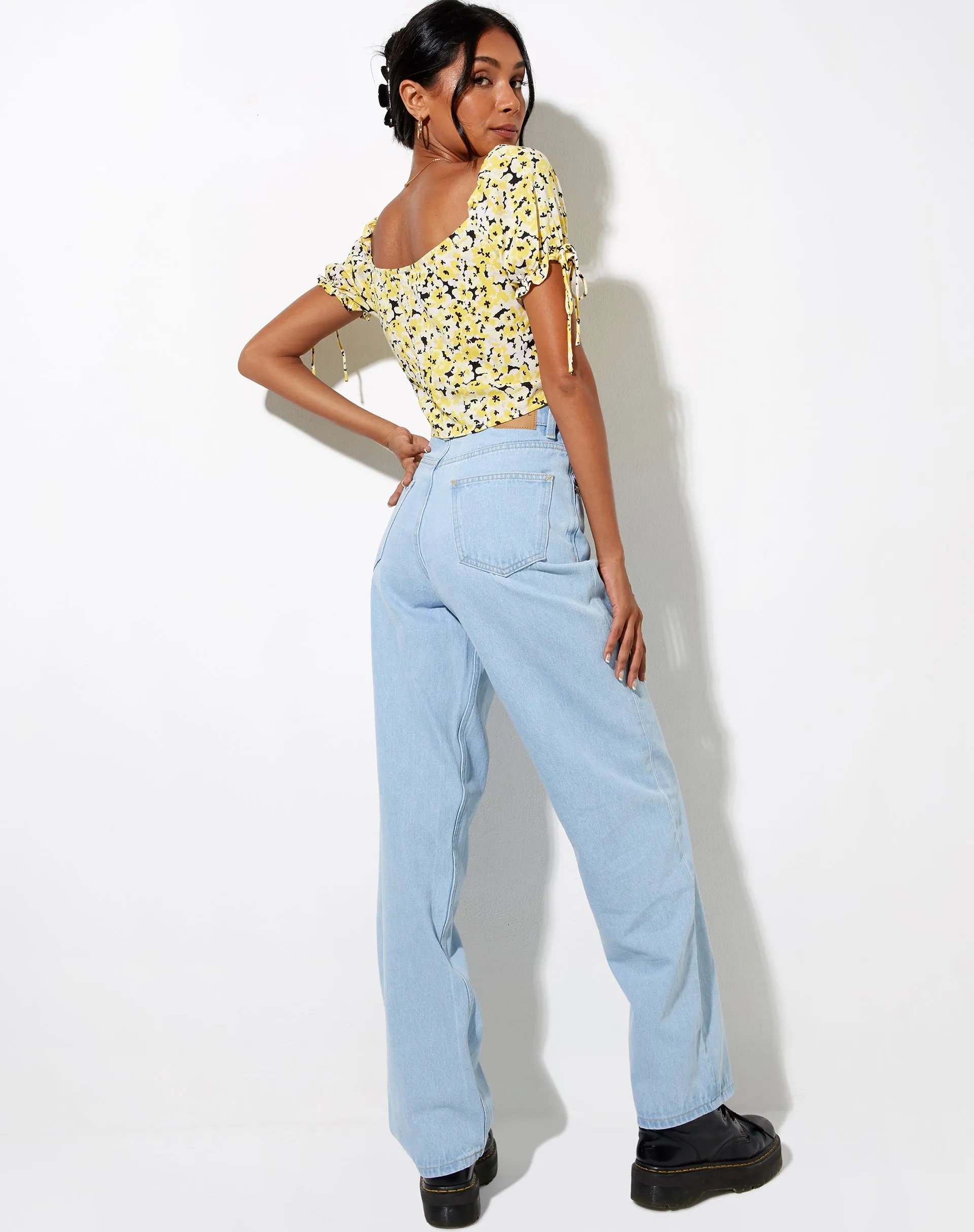 Flaba Crop Top in Sunflower Pop Yellow sold by Motel Rocks product image thumbnail 2