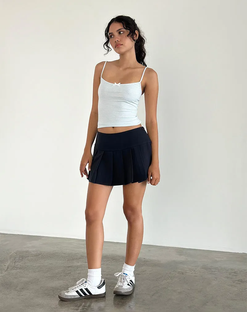 Casini Pleated Micro Skirt in Tailoring Navy sold by Motel Rocks product image thumbnail 2