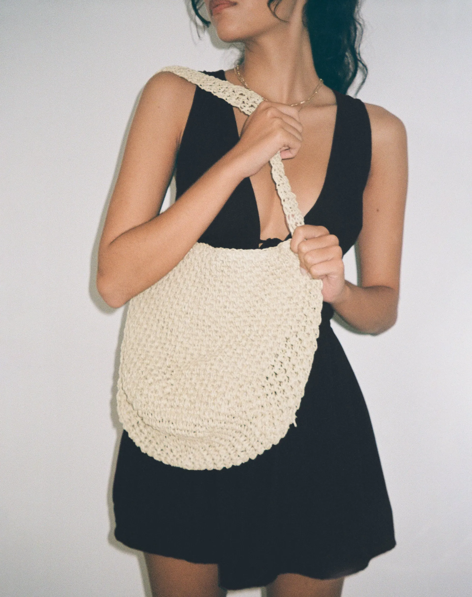 Tito Crochet Tote Bag in Ivory sold by Motel Rocks