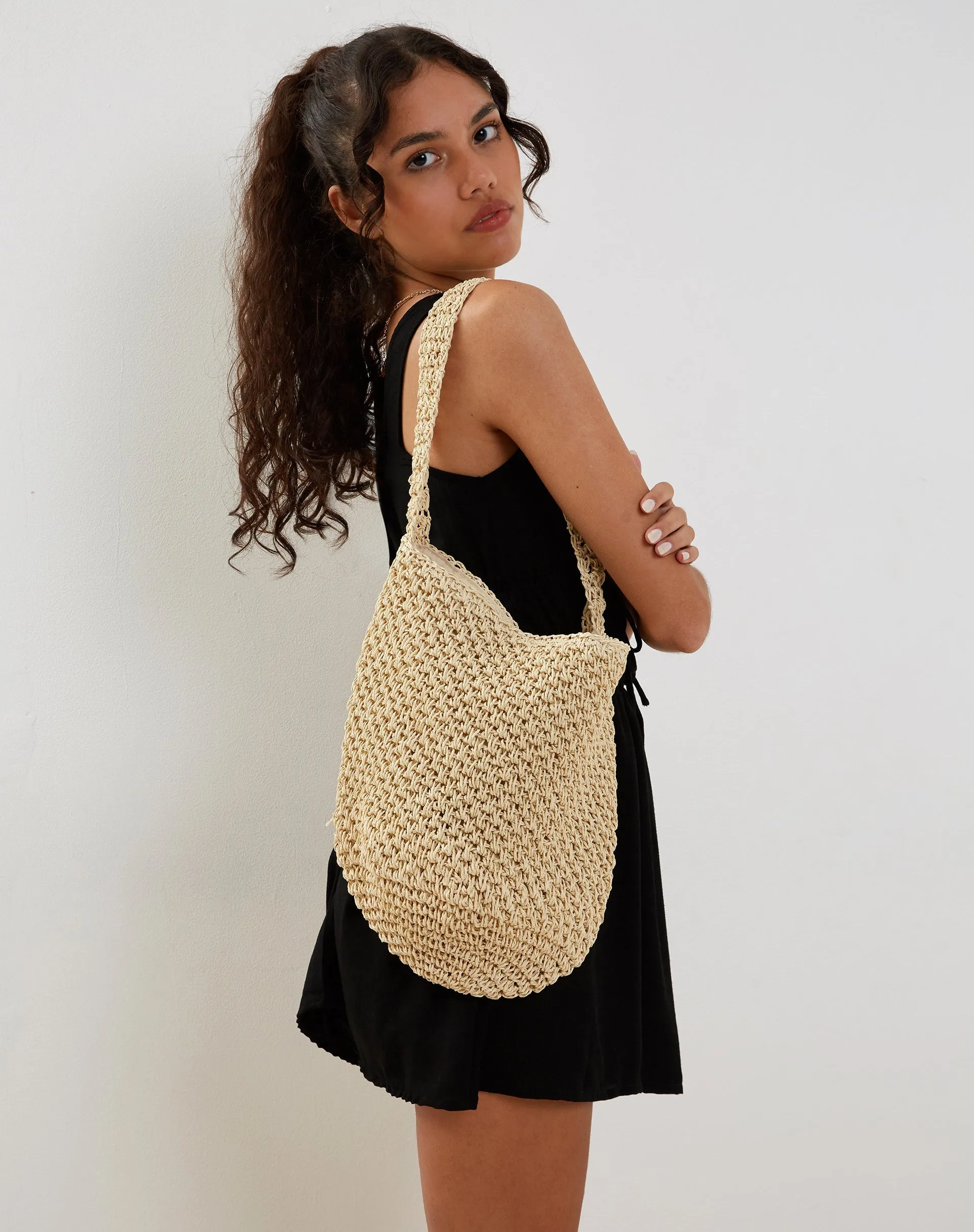 Tito Crochet Tote Bag in Ivory sold by Motel Rocks product image thumbnail 2