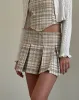 Alula Mini Skirt in Cream Pastel Check sold by Motel Rocks