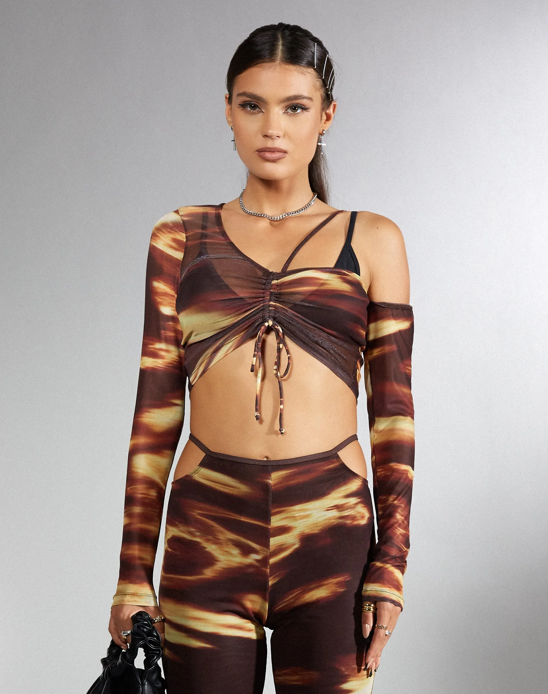 Tapi Crop Top in Bleach Drip sold by Motel Rocks