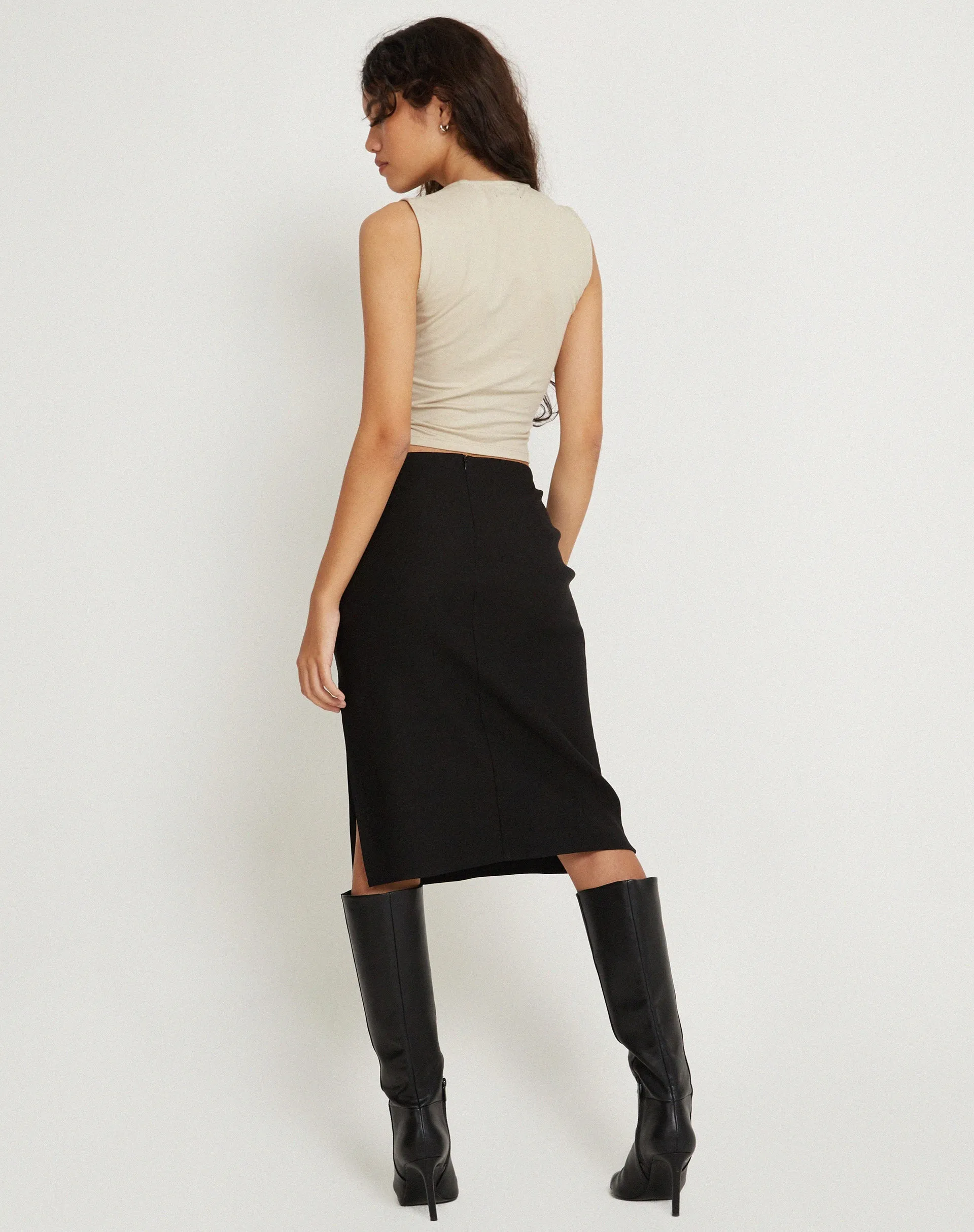 Jinsu Crop Top in Lycra Coconut Milk sold by Motel Rocks product image thumbnail 4