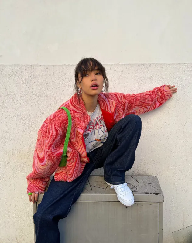 Nereo Jacket in Ripple Pink sold by Motel Rocks