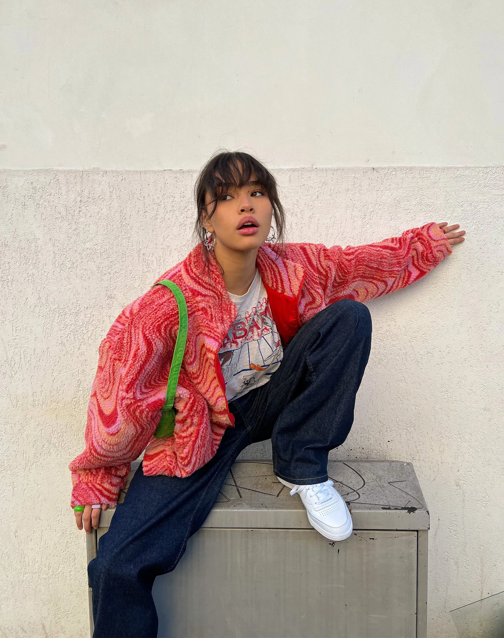 Nereo Jacket in Ripple Pink sold by Motel Rocks