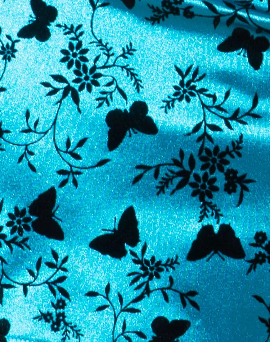Jacki Crop Top in Butterfly Bloom Blue sold by Motel Rocks product image thumbnail 4