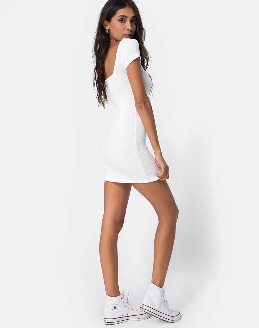 Zilena Bodycon Dress in Rib Ivory sold by Motel Rocks product image thumbnail 5