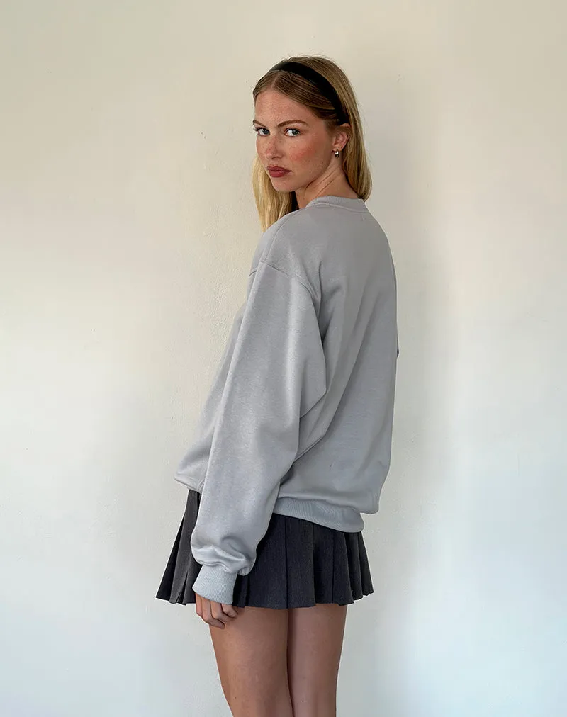 Tillie Sweatshirt in Lunar Rock with Ocean Storm Bow Embroidery sold by Motel Rocks product image thumbnail 3