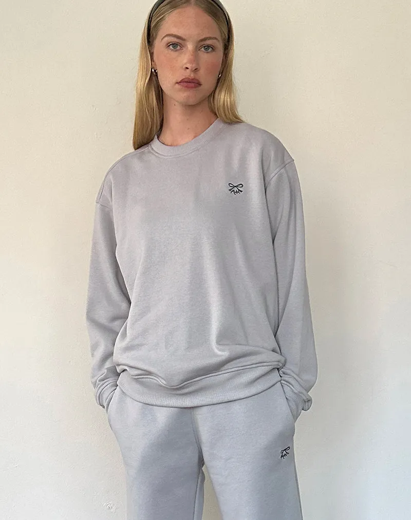 Tillie Sweatshirt in Lunar Rock with Ocean Storm Bow Embroidery sold by Motel Rocks product image thumbnail 4