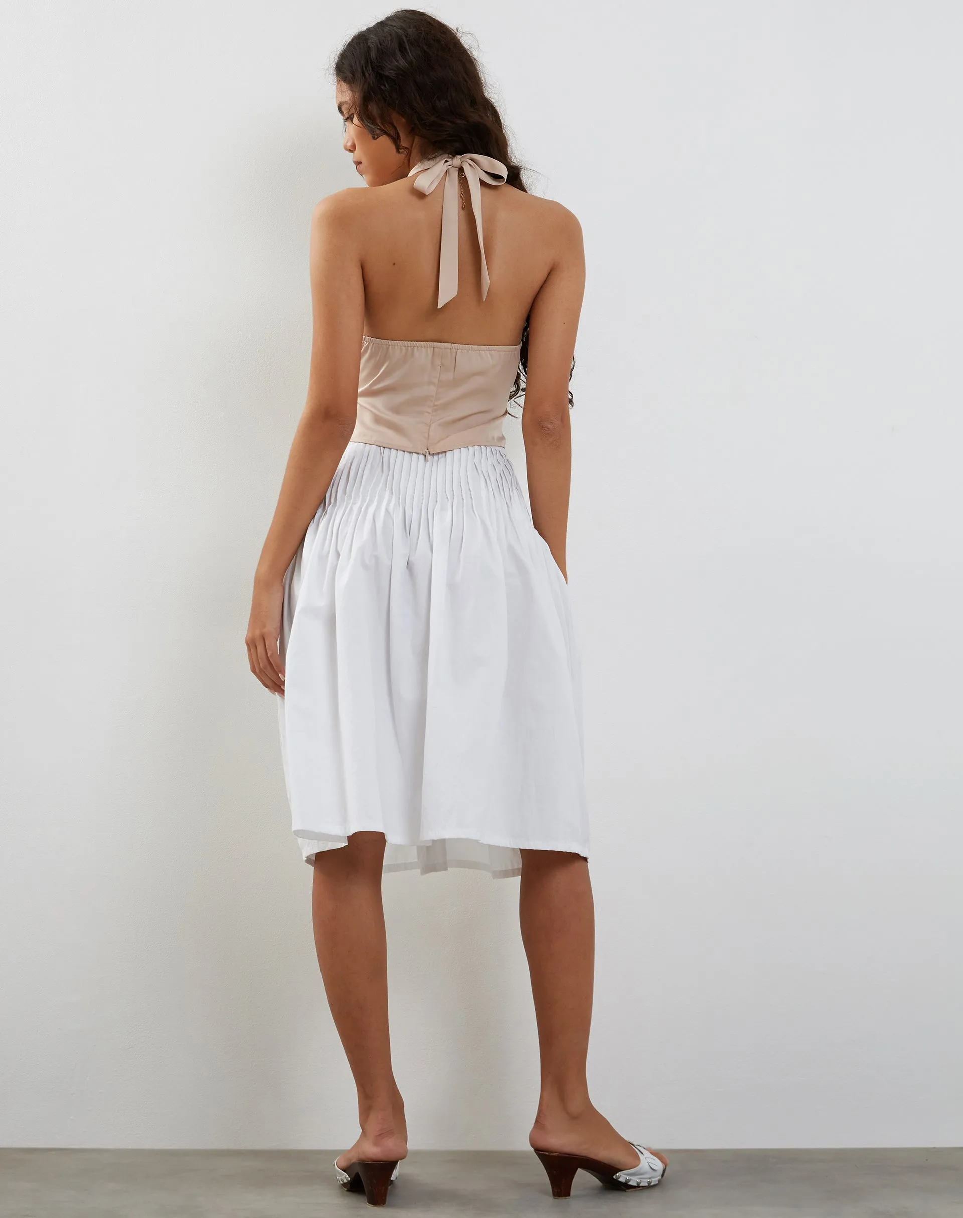 Mutsuki Halterneck Top in Satin Champagne sold by Motel Rocks product image thumbnail 4