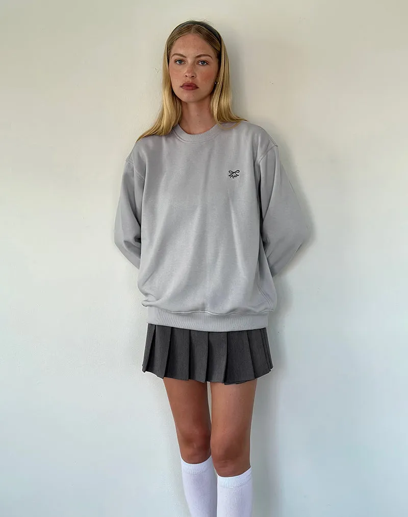 Tillie Sweatshirt in Lunar Rock with Ocean Storm Bow Embroidery sold by Motel Rocks product image thumbnail 2