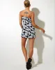 Mala Slip Dress in Vacation Black and White sold by Motel Rocks