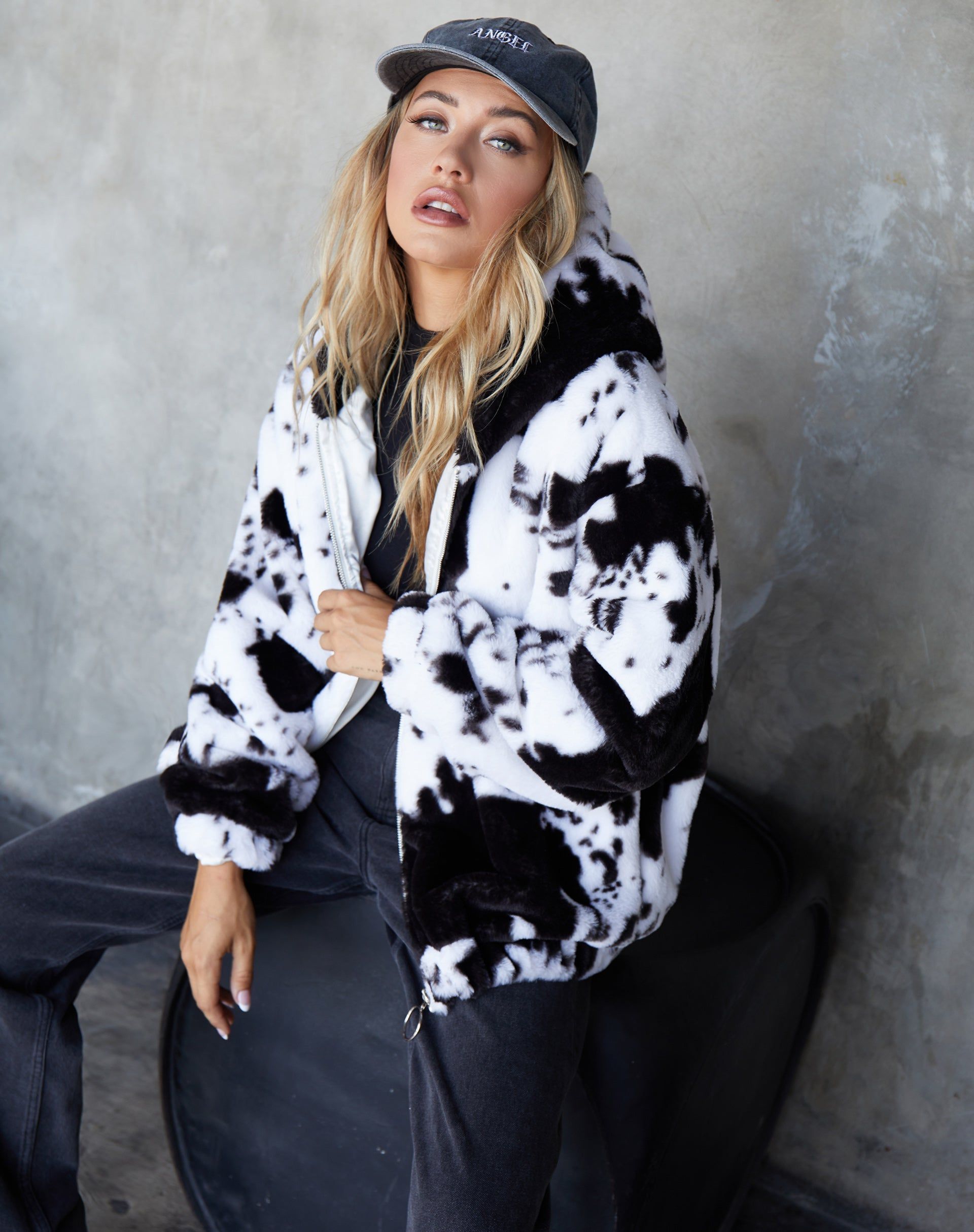 Emerson Jacket in Cow Hide Black & White sold by Motel Rocks product image thumbnail 3