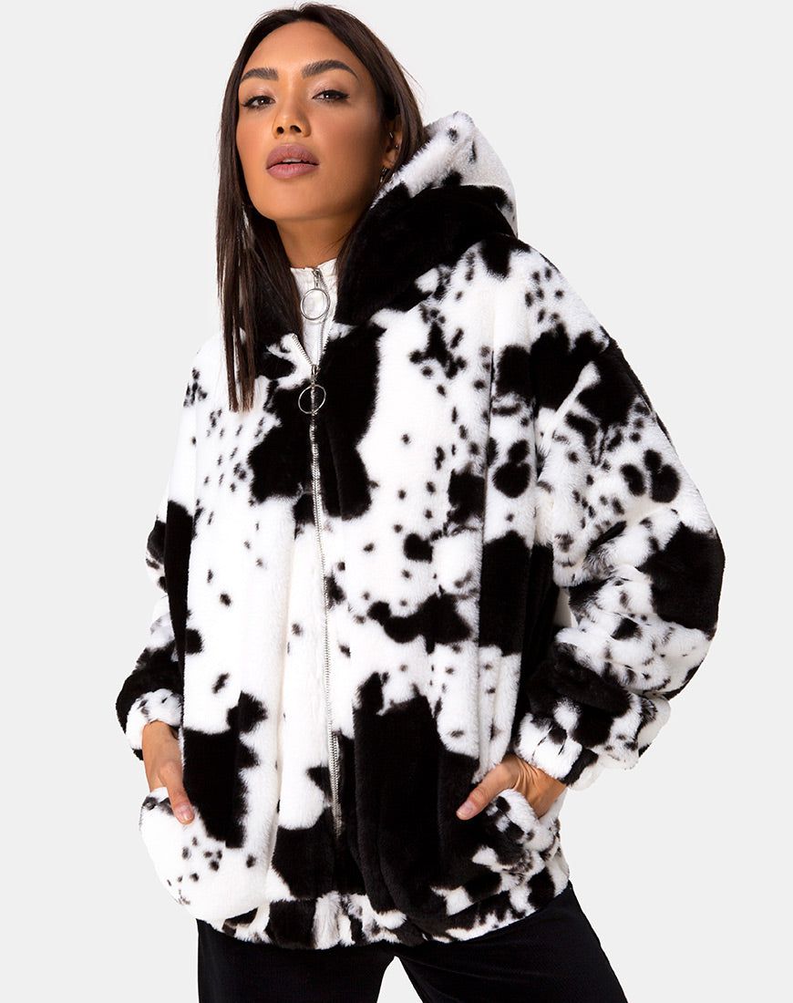 Emerson Jacket in Cow Hide Black & White sold by Motel Rocks product image thumbnail 4
