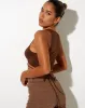 Giwta Crop Top in Lycra Cocoa sold by Motel Rocks