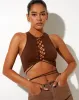 Giwta Crop Top in Lycra Cocoa sold by Motel Rocks