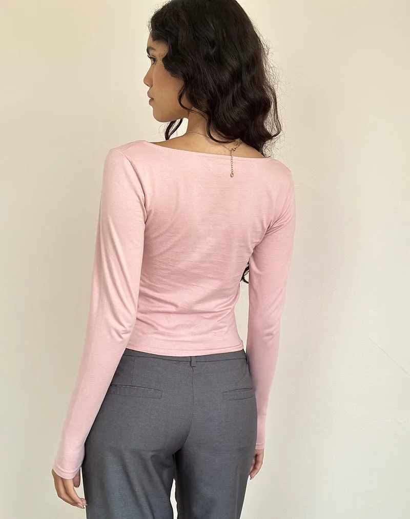 Sisil Long Sleeve Top In Pink Lady sold by Motel Rocks product image thumbnail 5