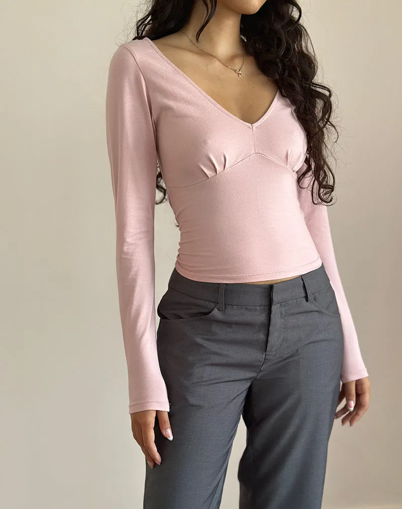 Sisil Long Sleeve Top In Pink Lady sold by Motel Rocks