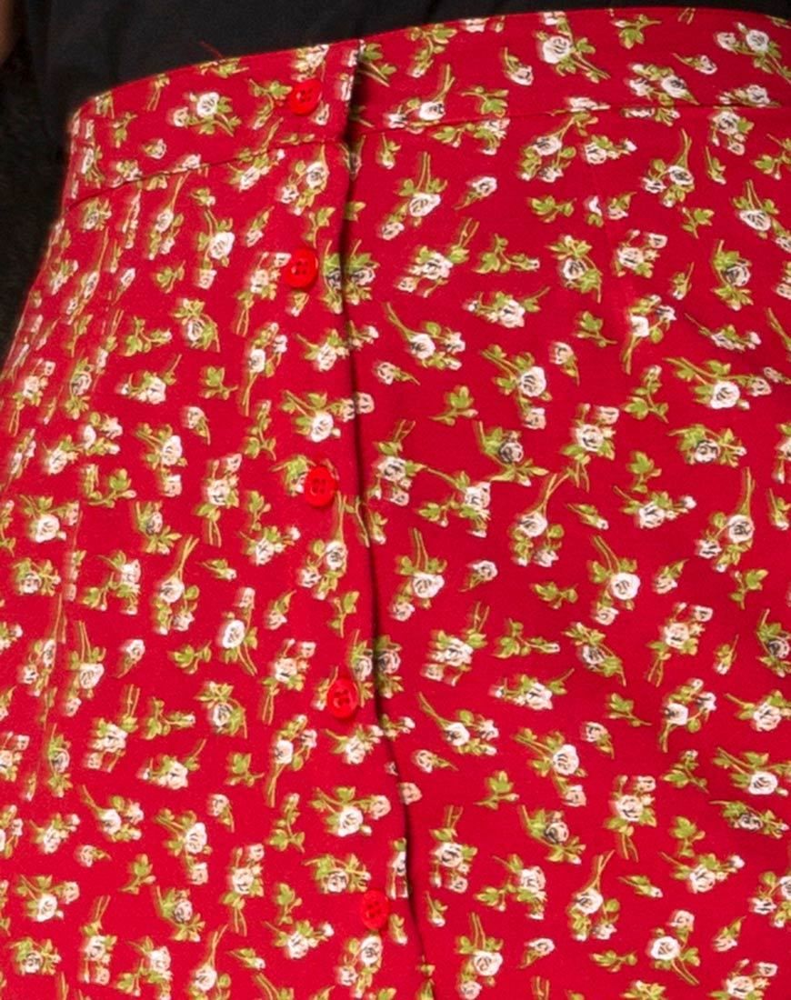 Rima Skirt in Falling For You Floral Red sold by Motel Rocks product image thumbnail 4