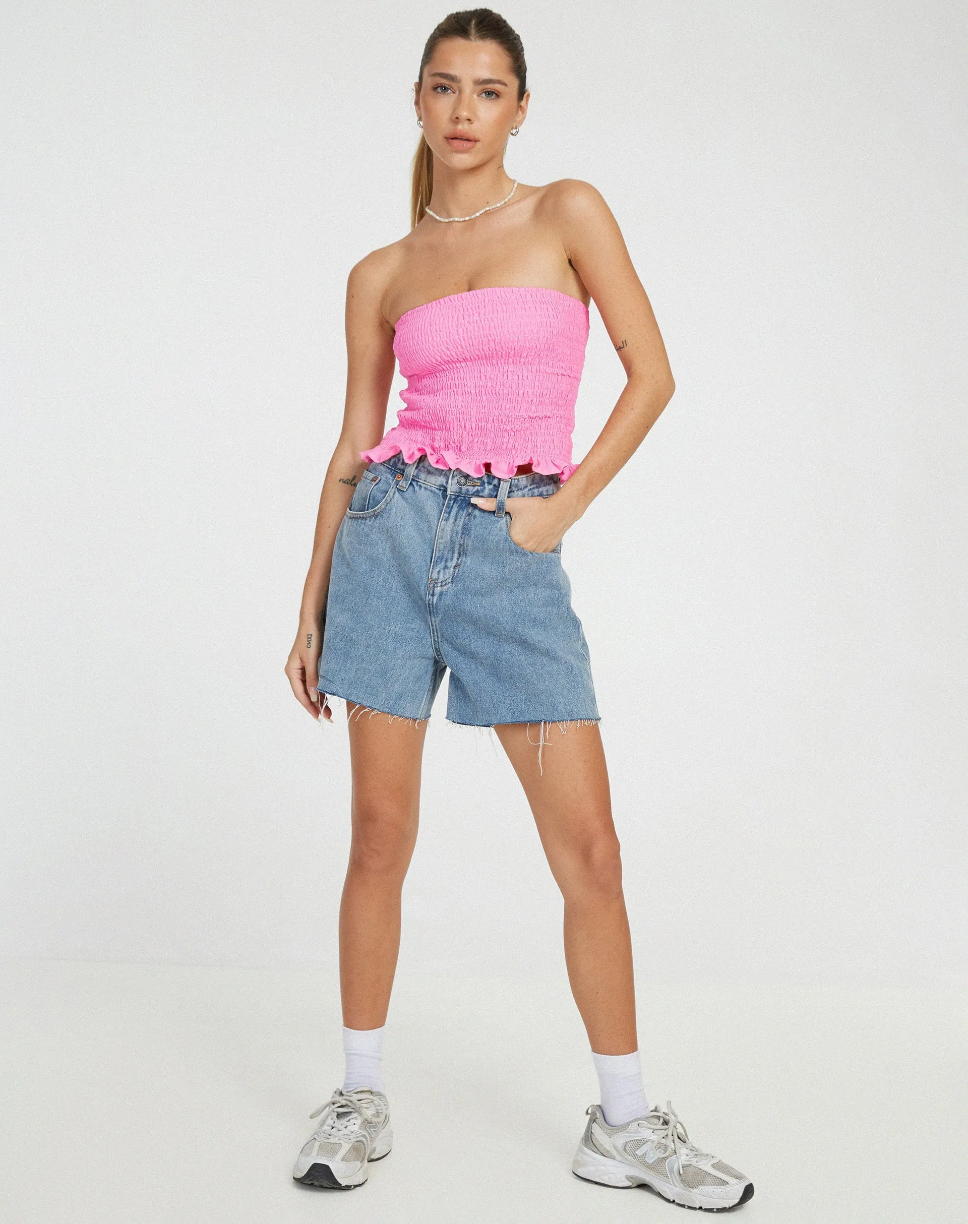 Kiyo Bandeau Top in Bubblegum sold by Motel Rocks product image thumbnail 3