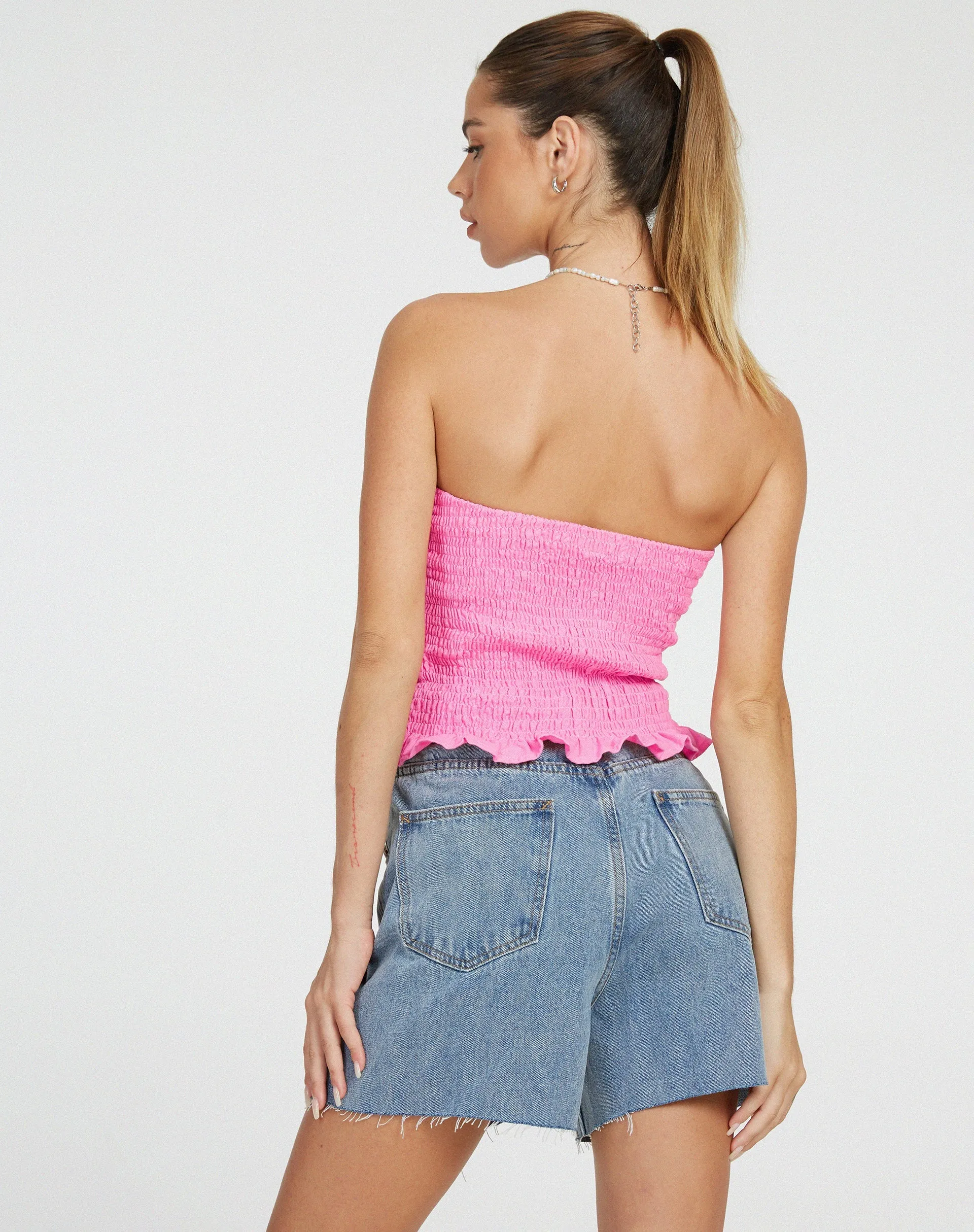 Kiyo Bandeau Top in Bubblegum sold by Motel Rocks product image thumbnail 2