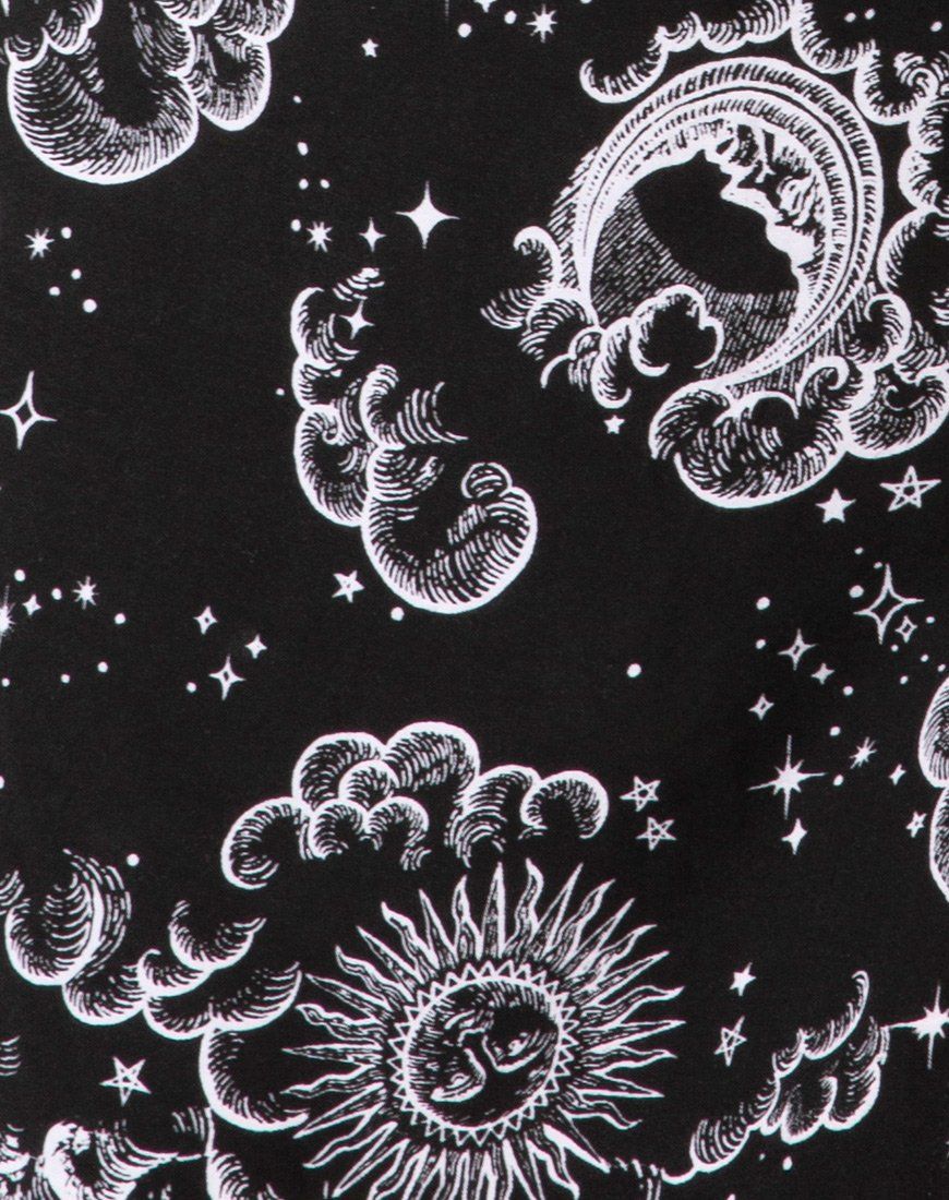 Datista Slip Dress in Night Sky Black sold by Motel Rocks product image thumbnail 5