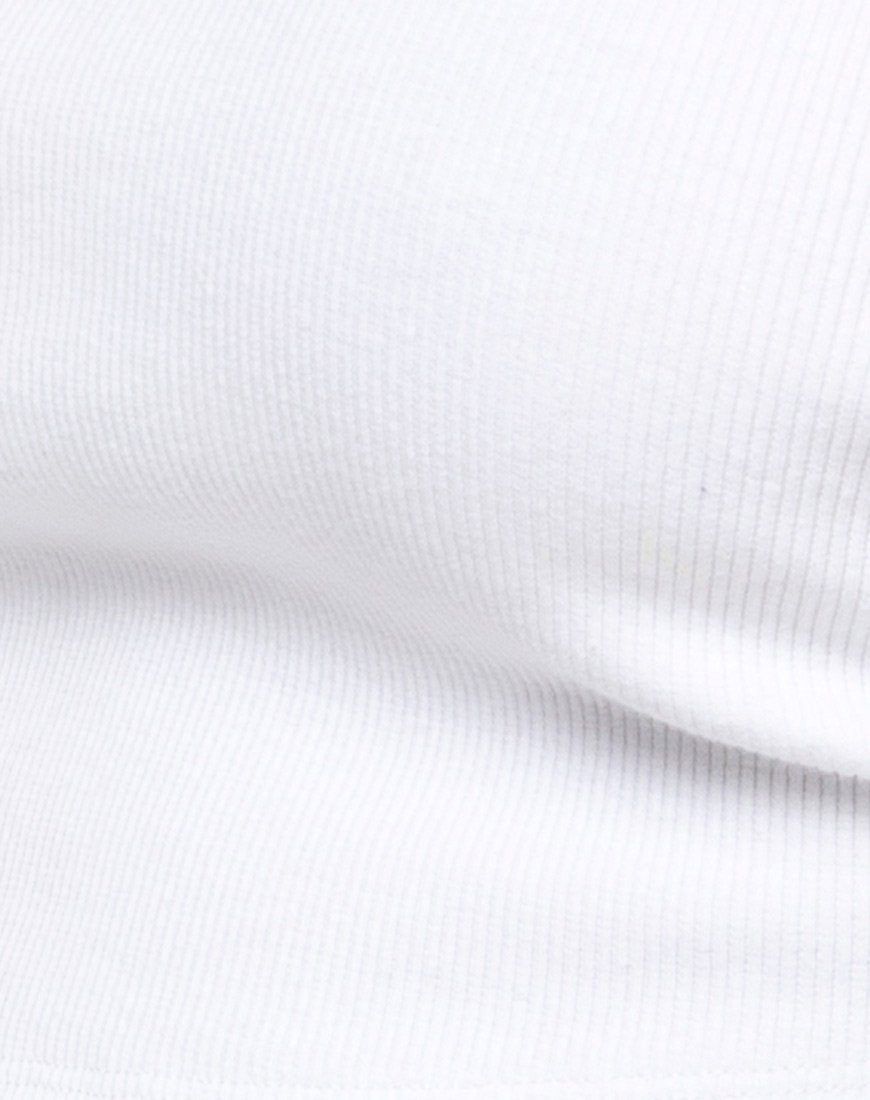 Quelia Crop Top in Rib White sold by Motel Rocks product image thumbnail 5
