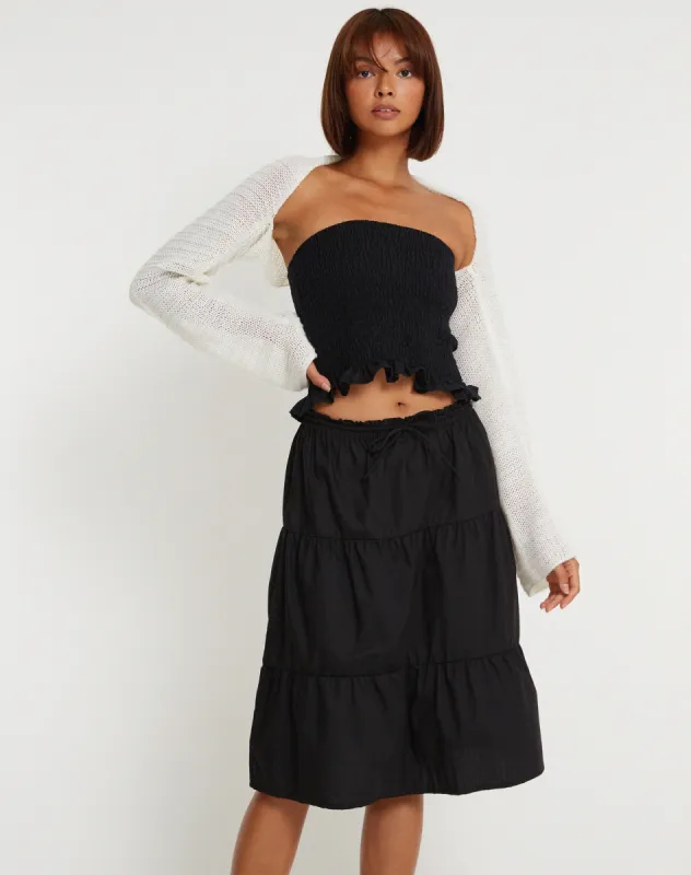 Kiyo Bandeau Top in Black sold by Motel Rocks