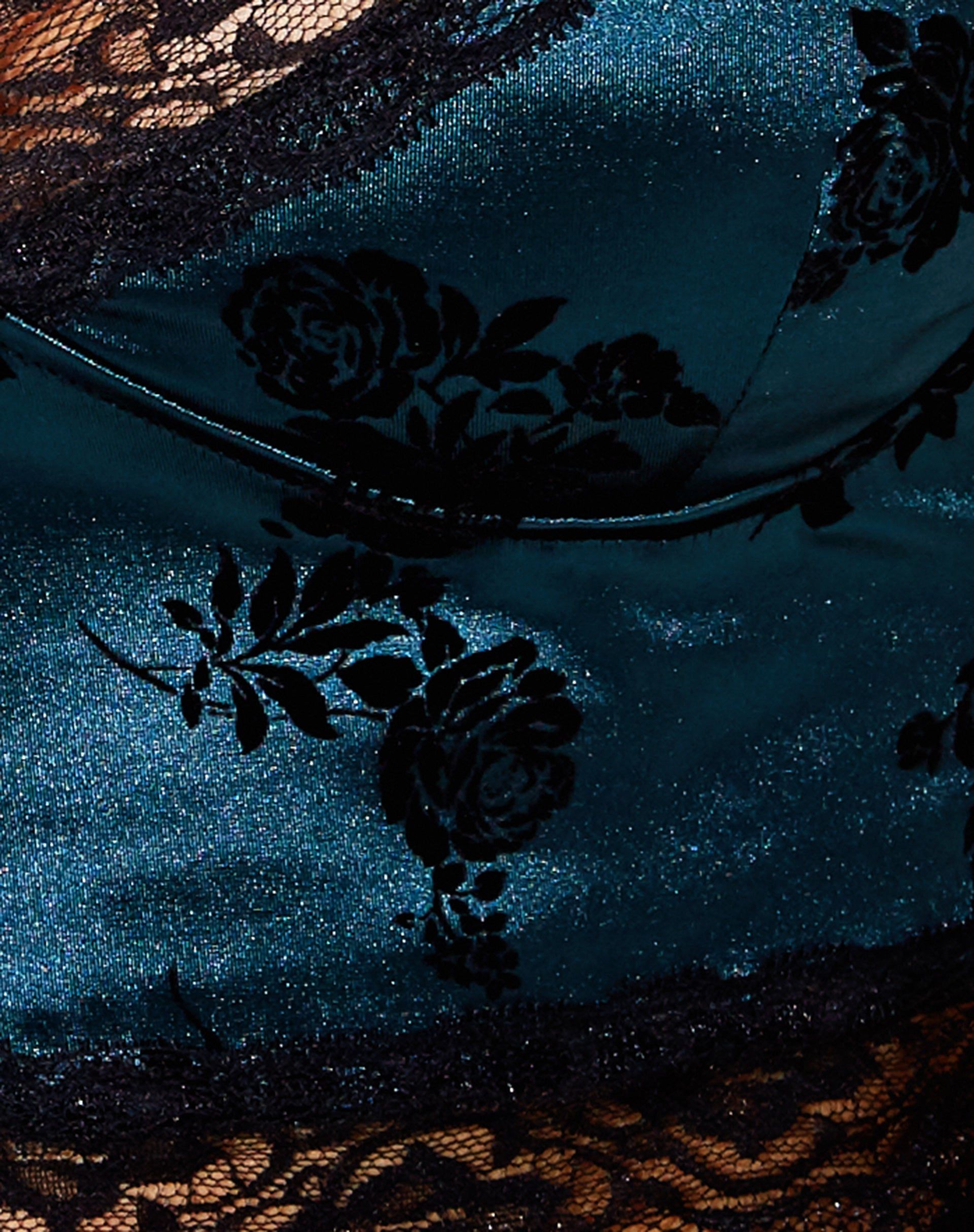 Dyrana Crop Top in Rose Flock Forest Green sold by Motel Rocks product image thumbnail 5