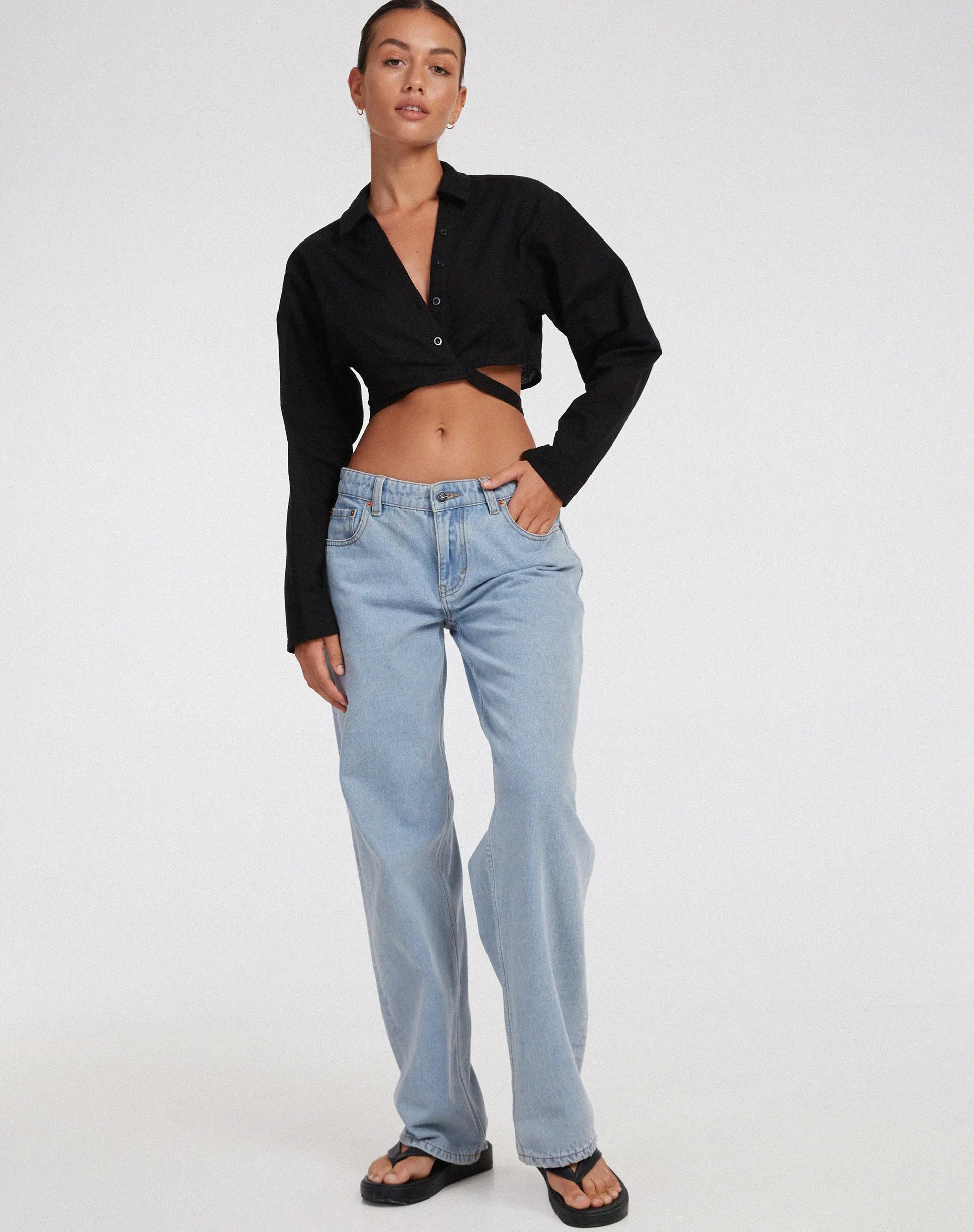 Elyse Crop Top in Rami Black sold by Motel Rocks product image thumbnail 3