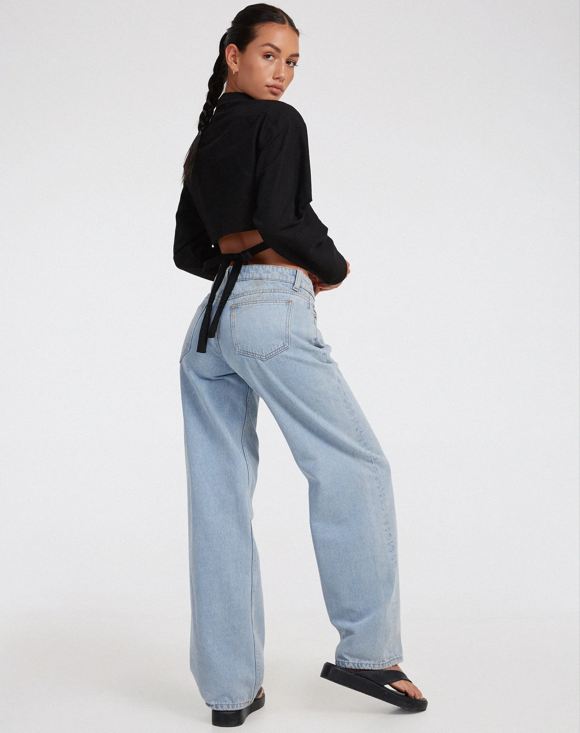 Elyse Crop Top in Rami Black sold by Motel Rocks product image thumbnail 4