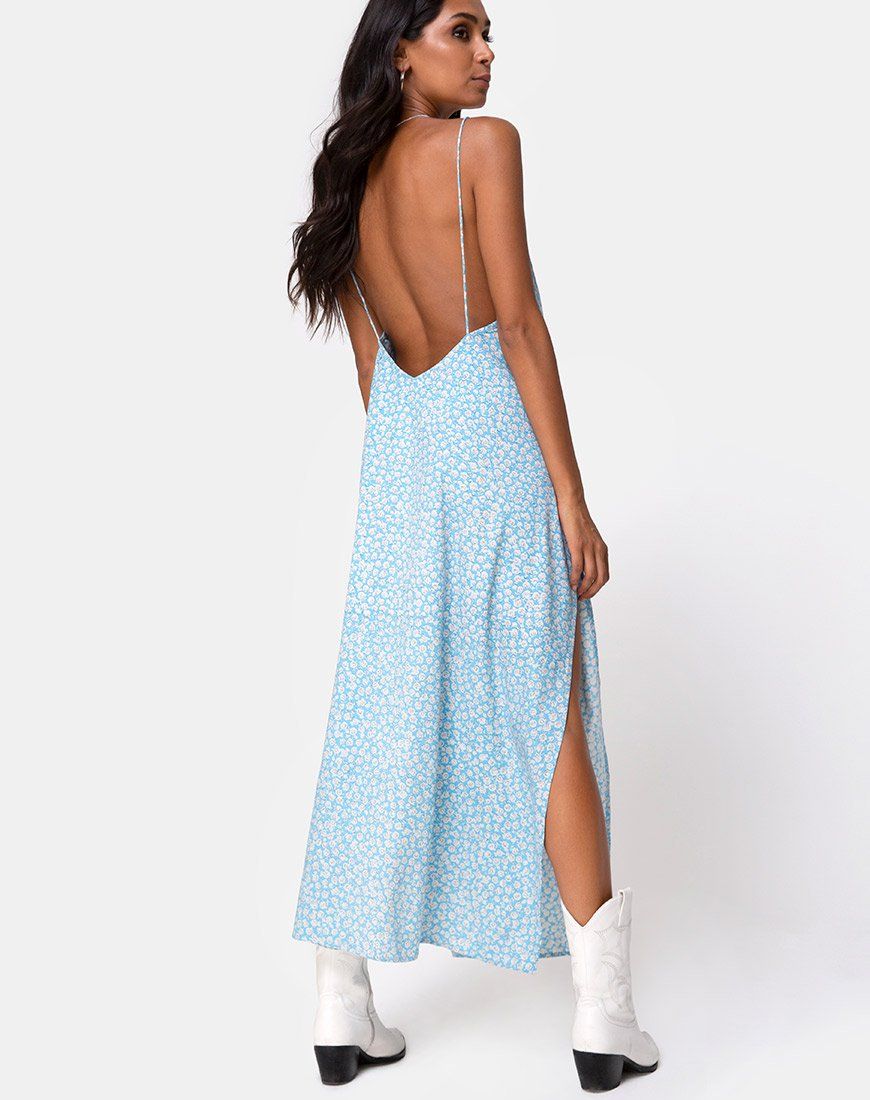 Hime Dress in Ditsy Rose Blue sold by Motel Rocks product image thumbnail 4