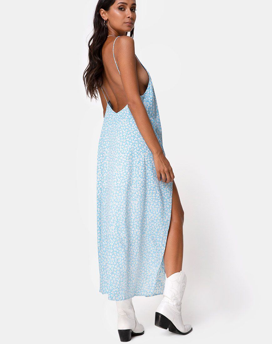 Hime Dress in Ditsy Rose Blue sold by Motel Rocks product image thumbnail 2