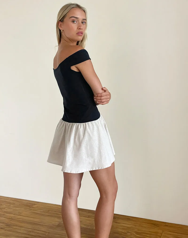 Yael Mini Dress in Lycra Linen Black and Ecru sold by Motel Rocks product image thumbnail 5