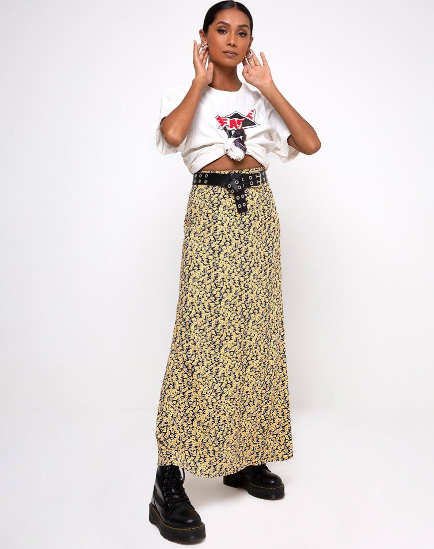 Sayan Skirt in Mini Bloom Yellow sold by Motel Rocks product image thumbnail 3