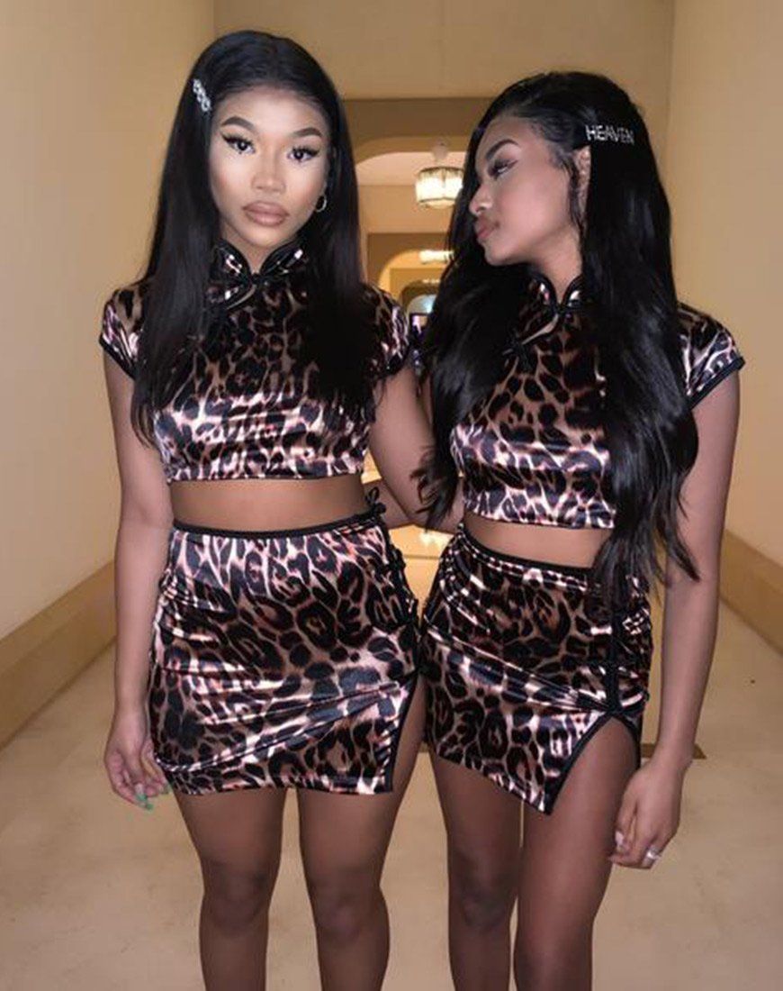 Sheni Mini Skirt in Magic Leopard sold by Motel Rocks