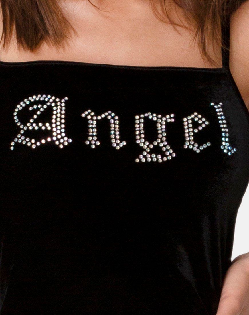 Seleh Dress in Black w/ Angel Diamante sold by Motel Rocks product image thumbnail 5