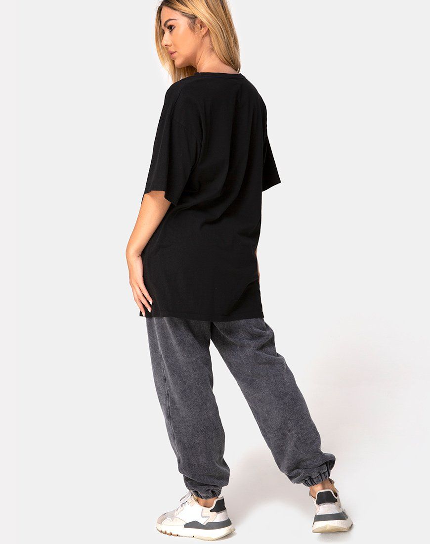 Sunny Kiss Tee in Black with Cherub sold by Motel Rocks product image thumbnail 5