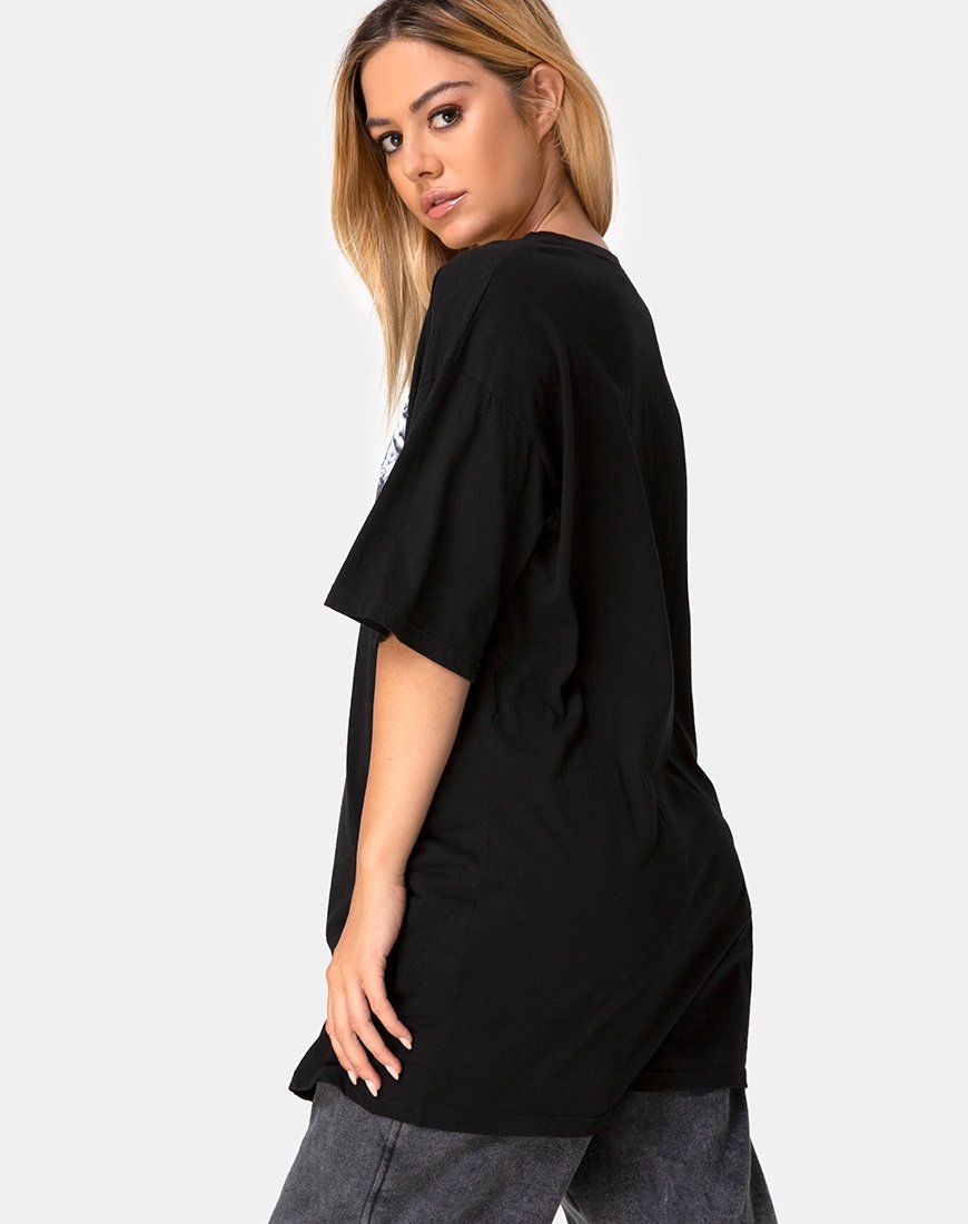 Sunny Kiss Tee in Black with Cherub sold by Motel Rocks product image thumbnail 3