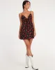 Senora Mini Dress in Cherries Black sold by Motel Rocks
