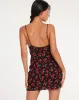 Senora Mini Dress in Cherries Black sold by Motel Rocks
