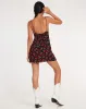 Senora Mini Dress in Cherries Black sold by Motel Rocks
