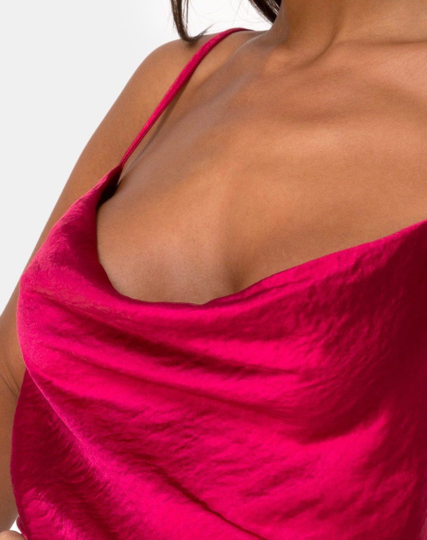 Paiva Slip Dress in Satin Cherry sold by Motel Rocks product image thumbnail 5