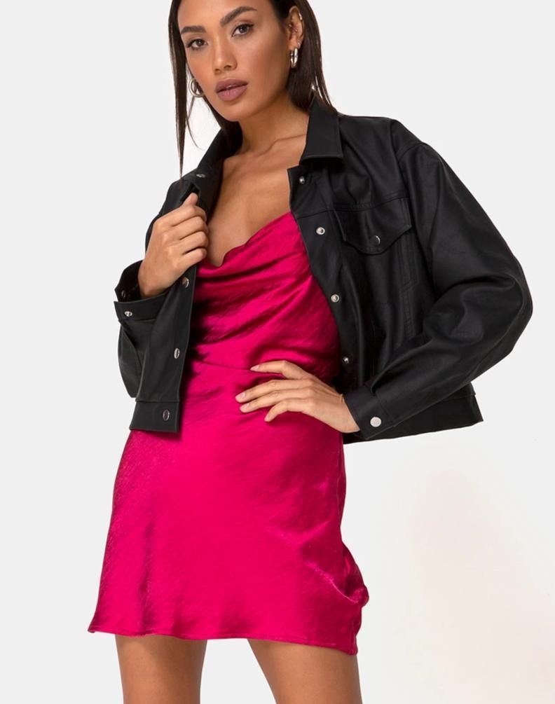 Paiva Slip Dress in Satin Cherry sold by Motel Rocks