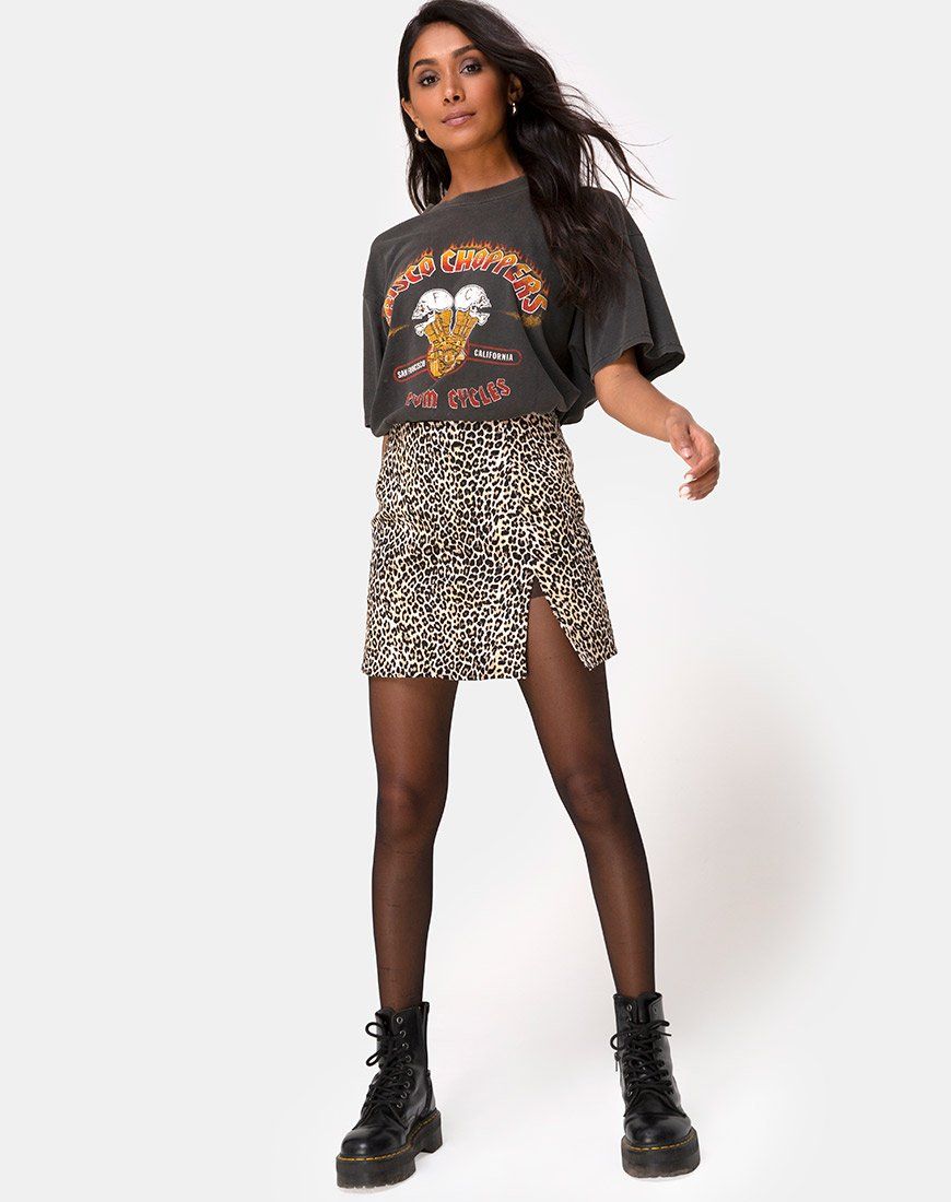 Pelmet Mini Skirt in Rar Leopard Brown sold by Motel Rocks product image thumbnail 3