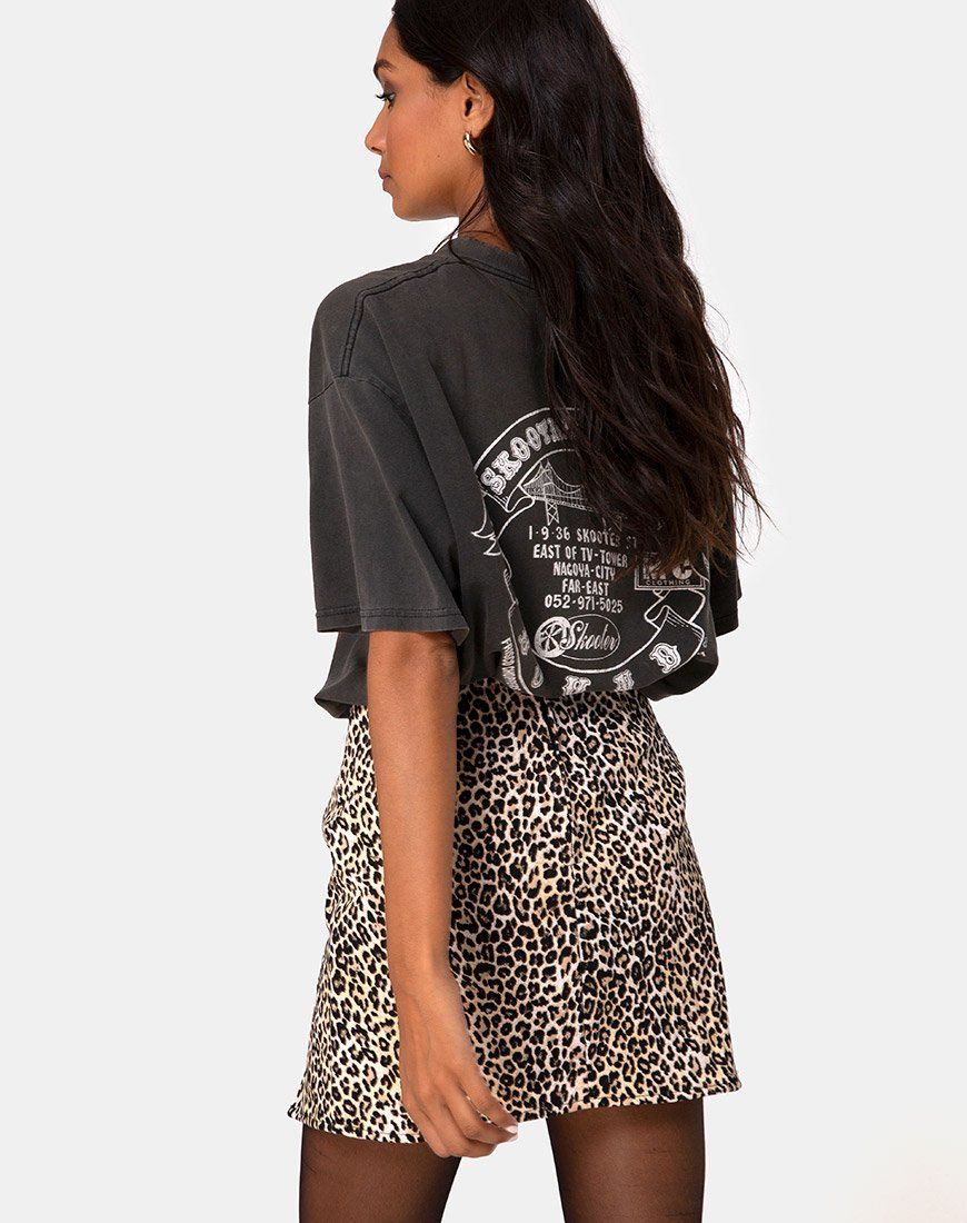 Pelmet Mini Skirt in Rar Leopard Brown sold by Motel Rocks product image thumbnail 2