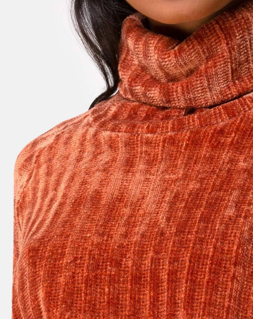 Evie Cropped Sweater in Rust Chenille sold by Motel Rocks product image thumbnail 5